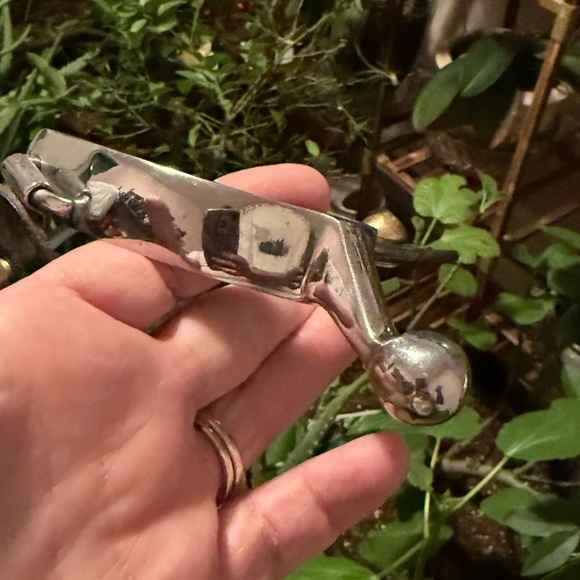 Blunt End Stainless English Spurs With Leather Boot Strap - Picture 2 of 5